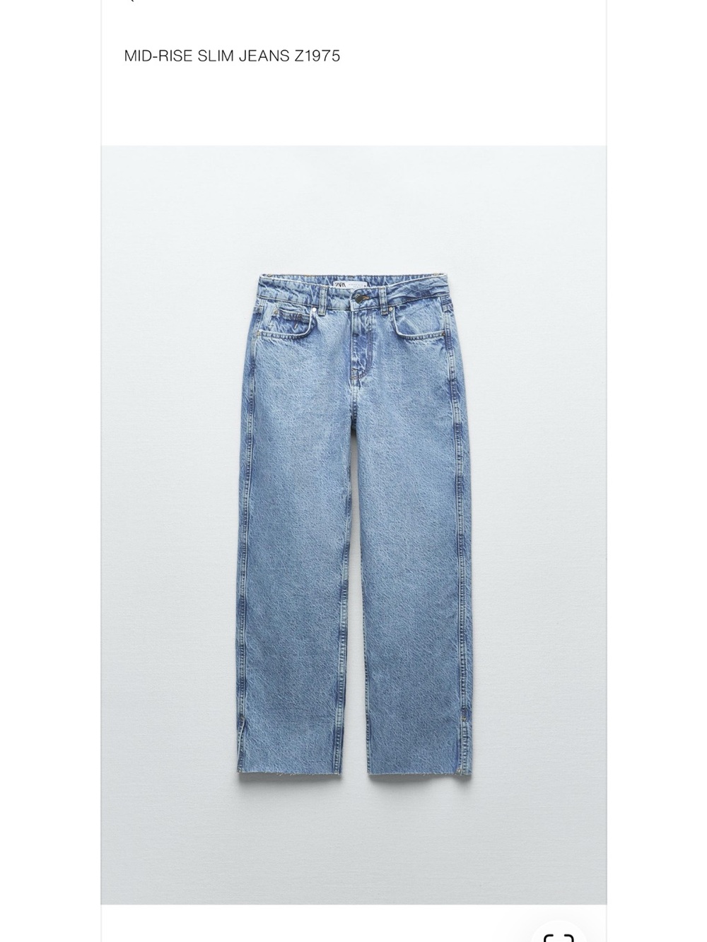 Zara Light Blue Washed Denim Jeans, size 6